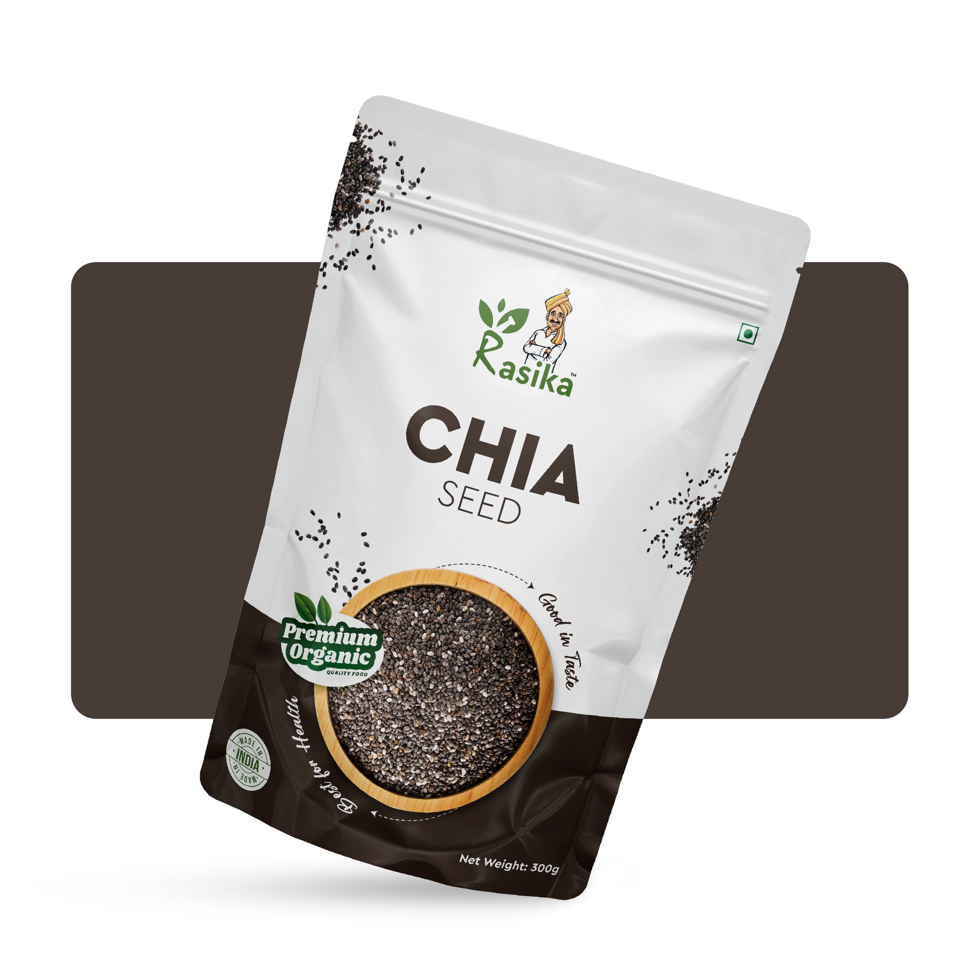 Rasika Chia Seed packaging on a white background