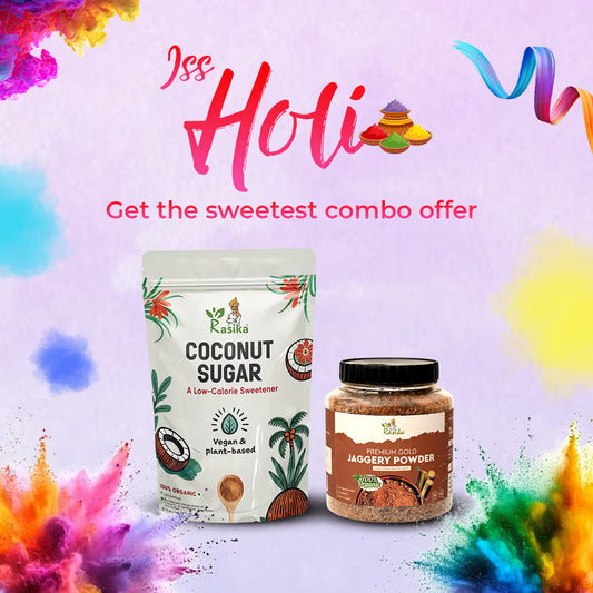 Holi Sweetest Combo | Coconut Sugar 300g + Jaggery Powder | Healthy Festive Sweetener | Limited Offer